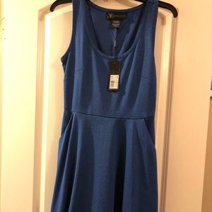 NWT Kardashian Kollection Navy blue skater dress